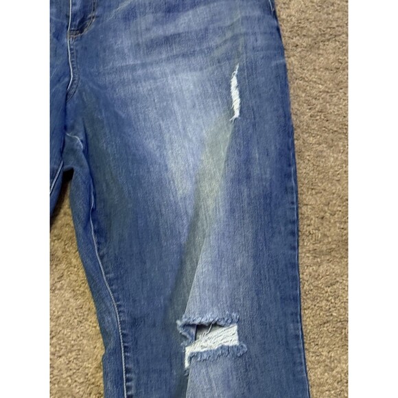 Molly & Isadora Jeans Womens Plus Size 22 Blue Distressed Denim Stretch Destroy - Picture 2 of 11